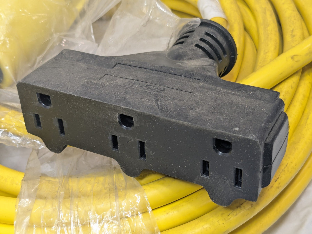 Tower MFG 50 Ft Auto-Reset 15A Inline GFCI Triple Tap Cord Yellow 30438303-01