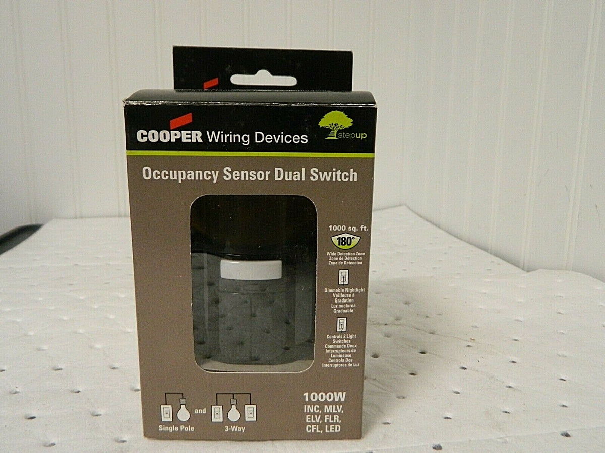 Cooper Infrared Occupancy Sensor Dual Switch 1,000 Sq Ft. Coverage OS310R-BK