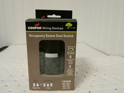 Cooper Infrared Occupancy Sensor Dual Switch 1,000 Sq Ft. Coverage OS310R-BK