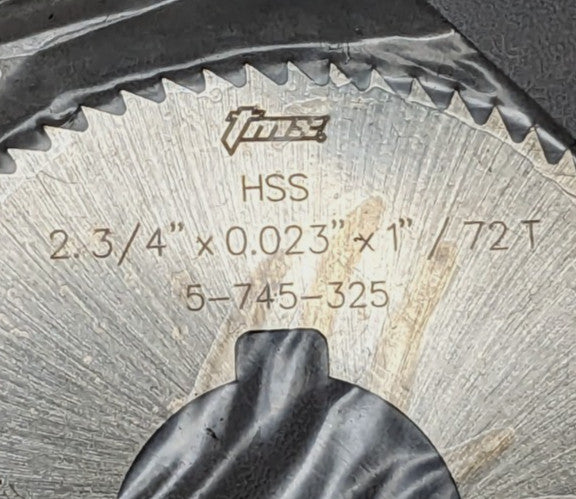 TOOLMEX Slitting Saw 2-3/4" 0.023" Thick 1" Arbor 72 Teeth HSS 5-745-325 *20PCS*