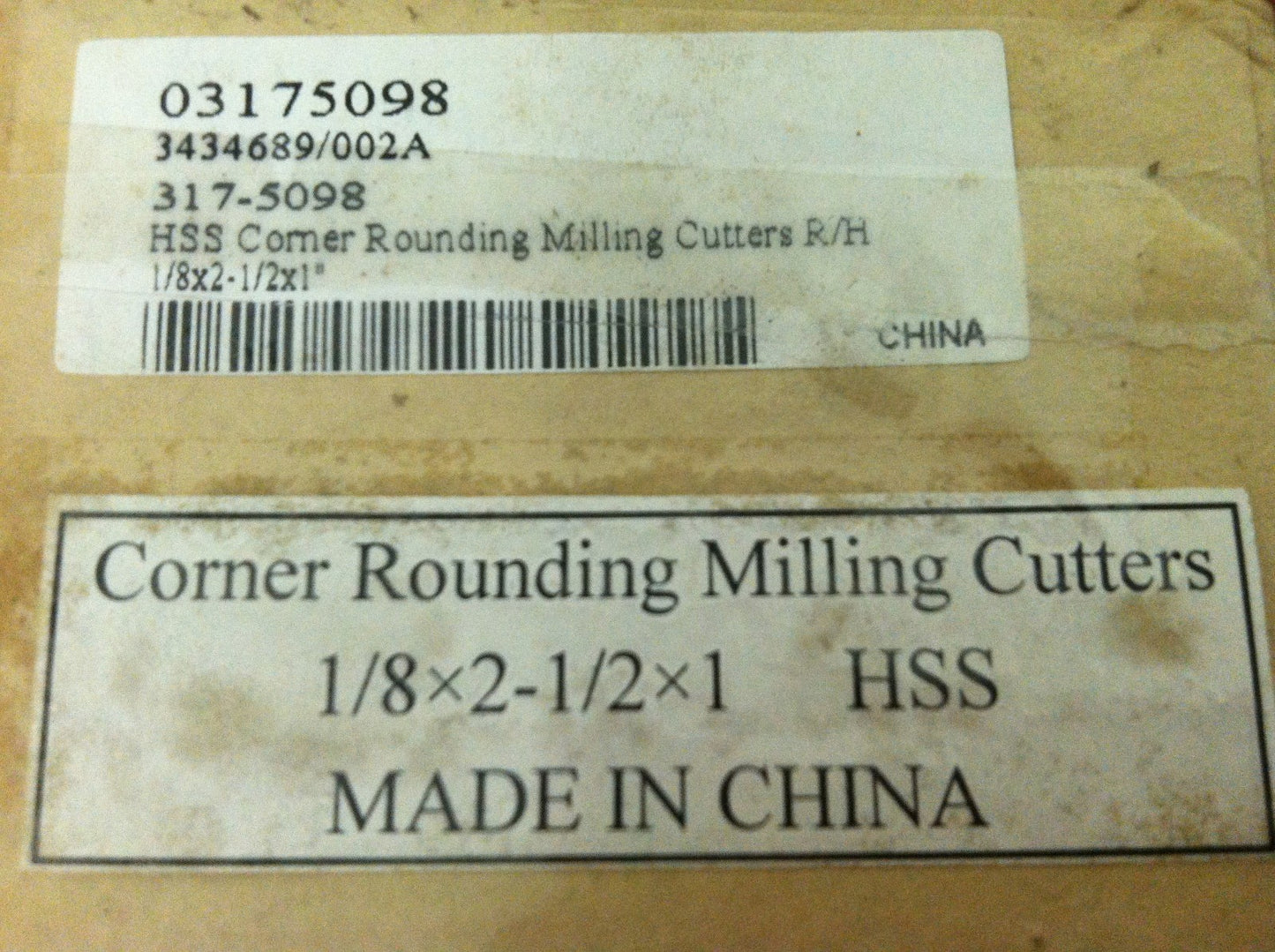 Precision 2-1/2" x 1/4" x 1" R.1/8 12T HSS RH Milling Cutter #317