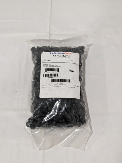 HellermannTyton Push-Button Cable Tie Mount, .25" Hole Dia Pack of 1000 PBM0M4
