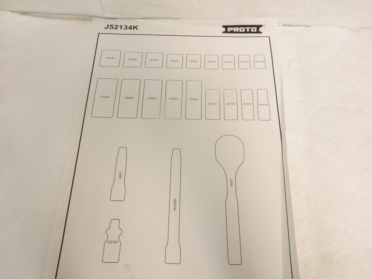Proto Tool Box Case & Cabinet Foam Inserts 16  x 11  x 1-1/4  J52134F