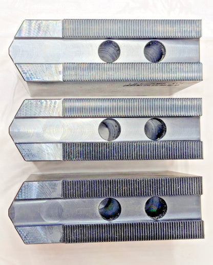 Schunk Steel Soft Lathe Chuck Jaw Set of 3 Serrated 3.937" OAH 132608