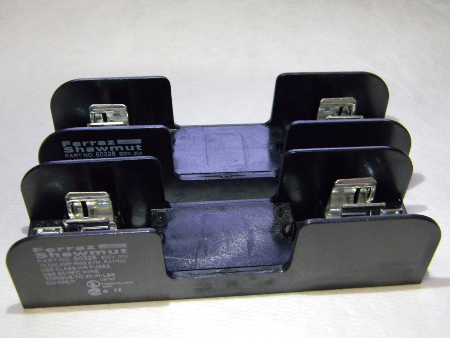 Ferraz Shawmut 1 Pole 10 to 14 AWG Screw Mount Fuse Blocks Qty. 2 60326