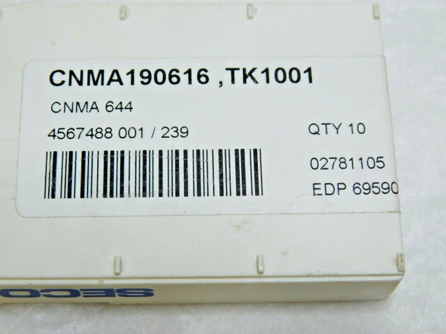 PACK of 10 Seco Carbide Turning Inserts CNMA644/190616 Grade TK1501 69590