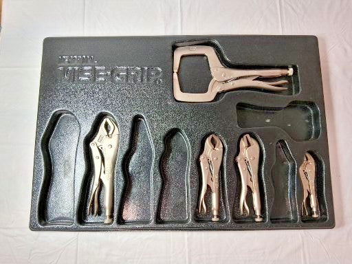 IRWIN Alloy Steel Locking Pliers C-Clamp Set QTY 5 PC (INCOMPLETE) 1078TRAY