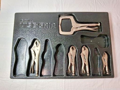 IRWIN Alloy Steel Locking Pliers C-Clamp Set QTY 5 PC (INCOMPLETE) 1078TRAY