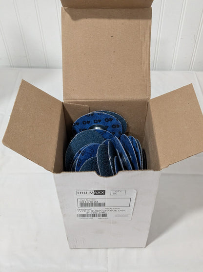 Tru-Maxx Quick-Change Disc: Type S, 3" Dia, 36 Grit Qty 10 69957323850