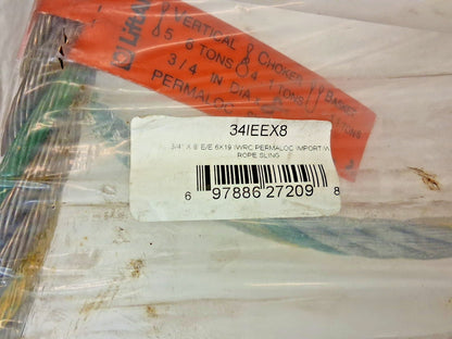 Lift-All Eye &amp; Eye Wire Rope Sling 3/4" Dia 8Ft Long 34IEEX8