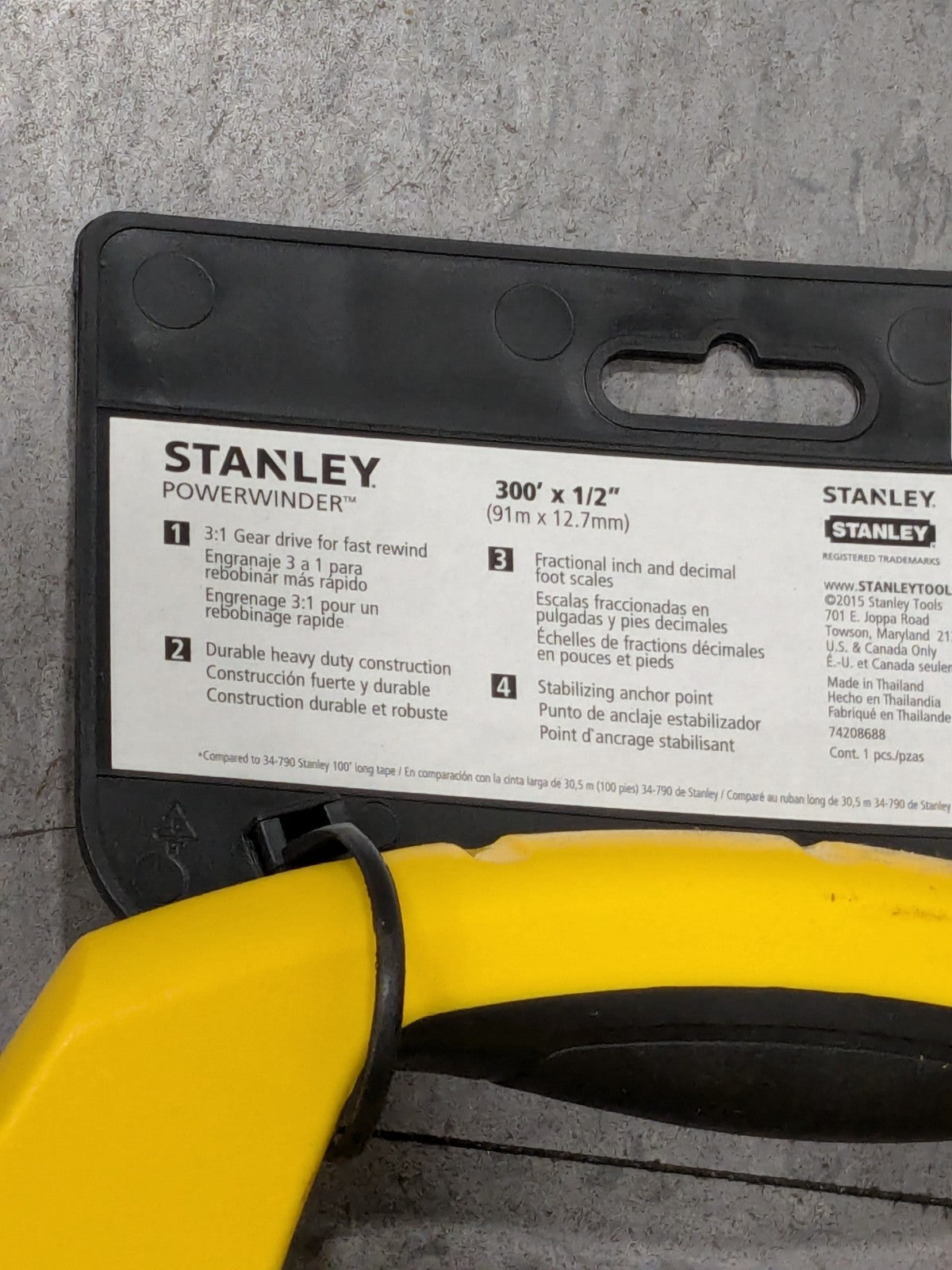 Stanley Tape Measure: 300' Long, 1/2" Wide 34-762