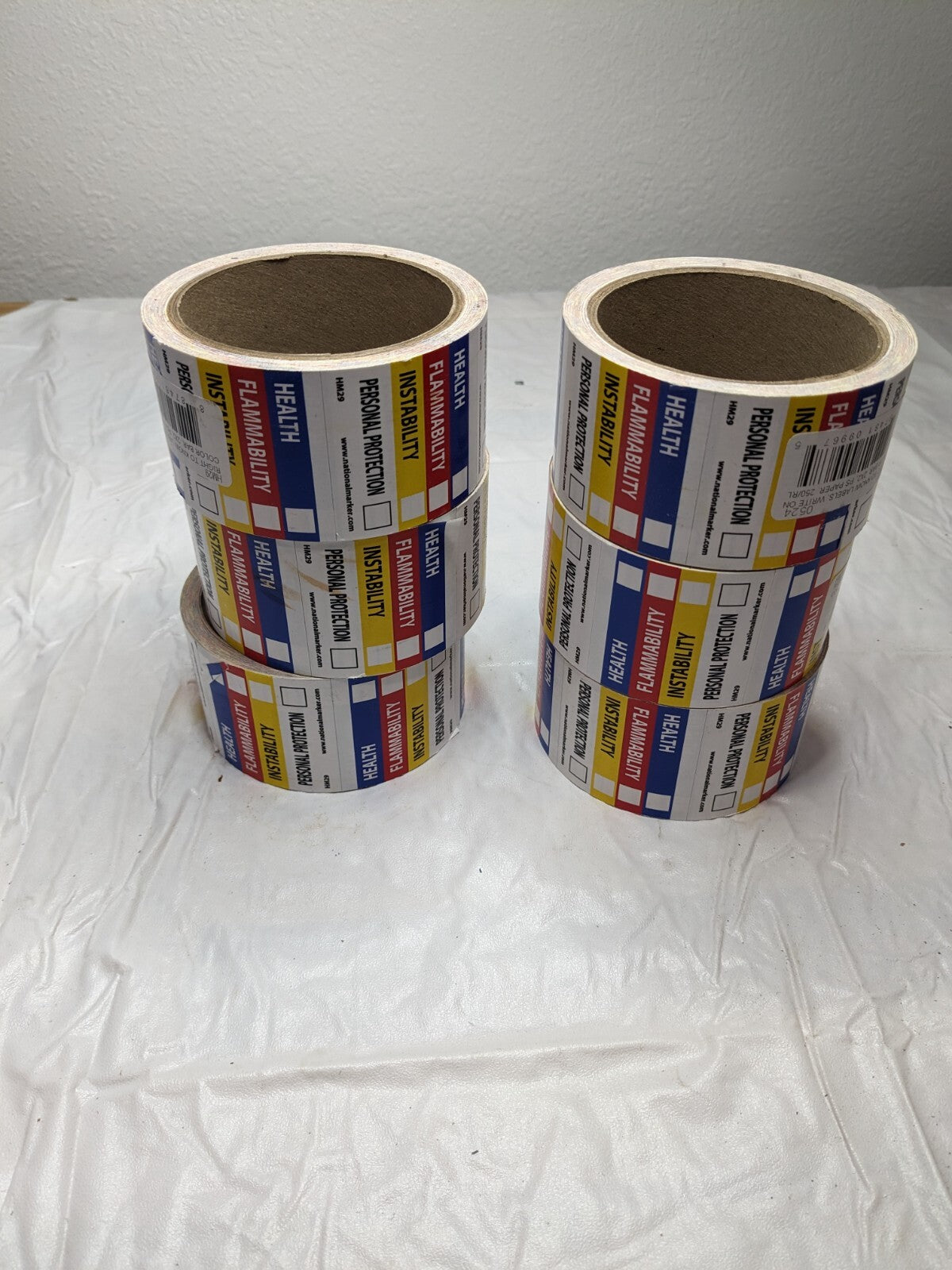 National Marker Write-On Color Bar Right-To-Know Label 6 Rolls HM29