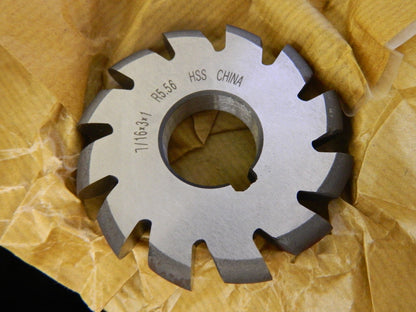 7/32 Radius, 3 Diam, 12 Teeth hss Convex Radius Cutter 317-0297
