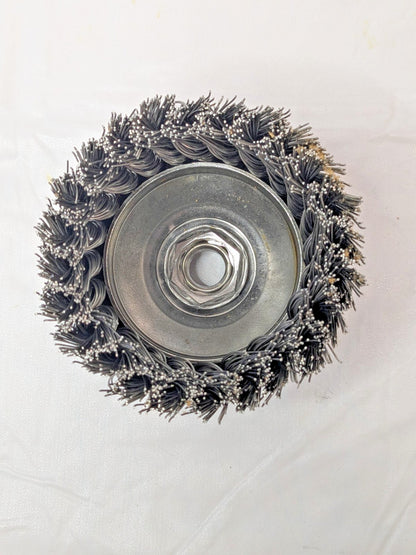 Weiler Steel Cup Brush Knotted 4" Dia x 0.023" Wire Dia 03597994