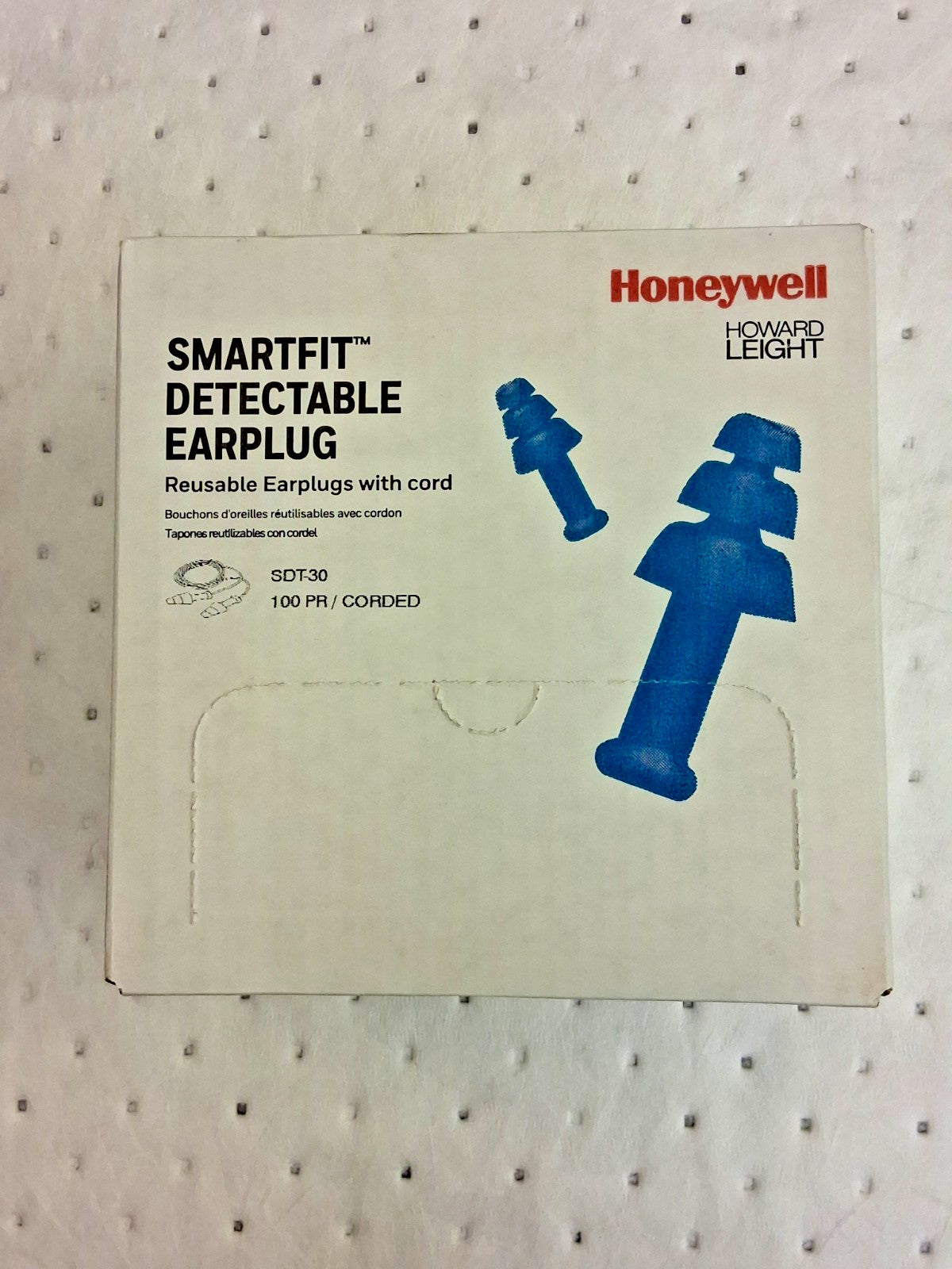 Howard Leight Thermoplastic Elastomer Chorded Flanged Earplugs QTY100 SDT-30