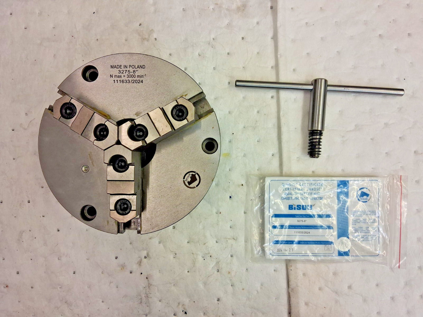 Bison 8'' 3 Jaw Lathe Chuck 7-804-0841
