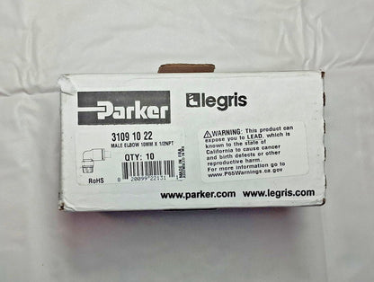 10 Pc. Legris Push-to-Connect Fitting Male Elbow NPT 31091030