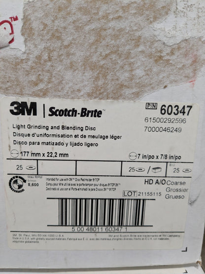 (25) SCOTCH-BRITE Hook-and-Loop Surface Conditioning Disc, 7" x 7/8" 7000046249
