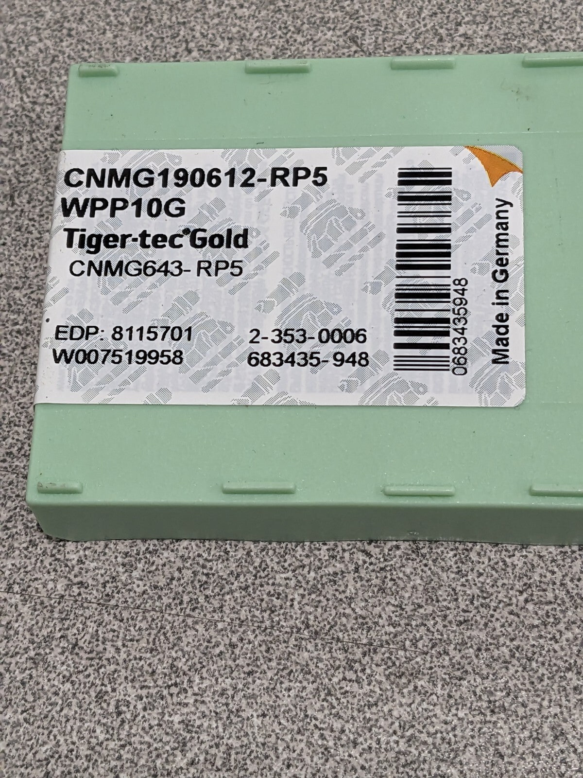 WALTER Turning Insert: CNMG643-RP5 WPP10G, Solid Carbide Qty 10 8115701