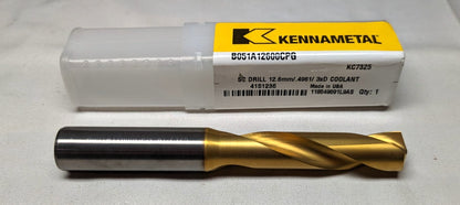 KENNAMETAL Screw Machine Length Carbide Drill Bit 12.60mm 140 deg  4151236