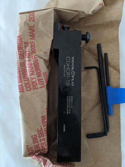 Tool-Flo Indexable Grooving Toolholder: CDHOR-16, External, RH 92101600