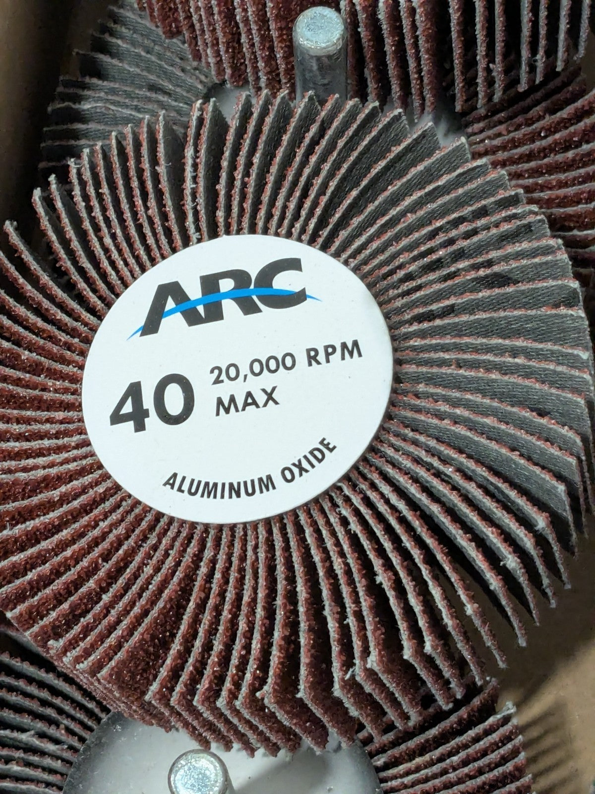 ARC Mounted Flap Wheel: 3" Dia, 1" Face Width, 40G, AO Qty 10 11388