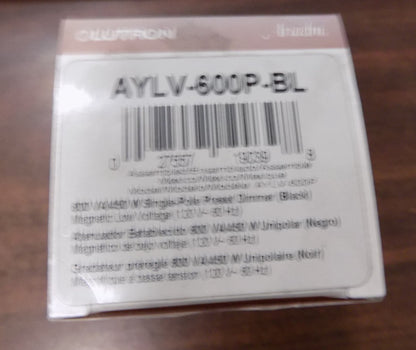Lutron Toggler Dimmer Switch Magnetic Low-Voltage AYLV-600P-BL 600W Black