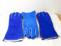3 PAIRS of Blue Welding Gloves Side Split Cowhide 14" Length Size LARGE 1250B