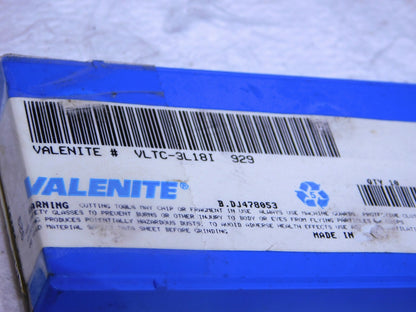 Valenite Indexable Carbide Grooving Inserts VLTC-3L181 Grade-929 Qty 10