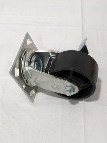 Swivel Top Plate Caster Polyurethane, 4" Wheel Dia, 2" Wheel Width VES4X2PODTBK