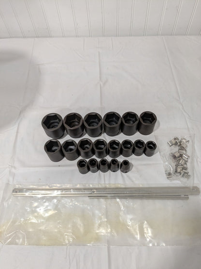 Proto Socket Set: Impact Standard, 19 Pc, 1/2" Drive, 3/8 to 1-1/2" J74106