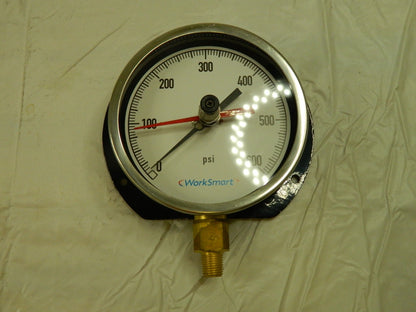 Pressure Gauge: 4 1/2 " Dial, 600 psi, 1/4 " Thread, NPT, Lower Mount