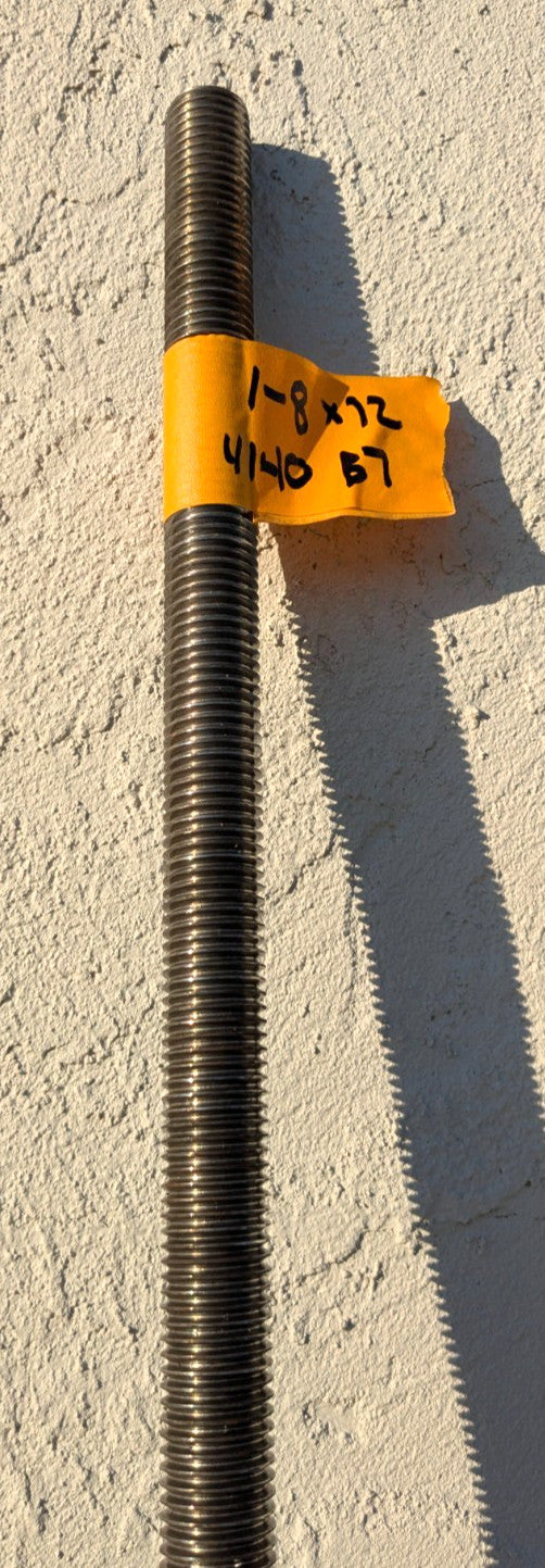 Threaded Rod  1"-8 X 6' OAL  General Purpose  Alloy Steel  Plain Finis