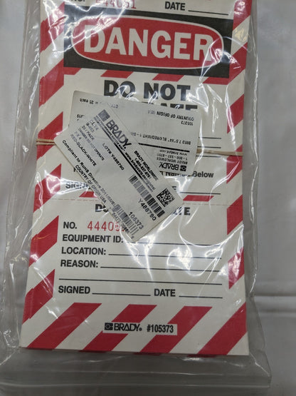 Brady Two-Part Perforated Tag - DO NOT OPERATE 7-1/2"x4" Qty 125 105373