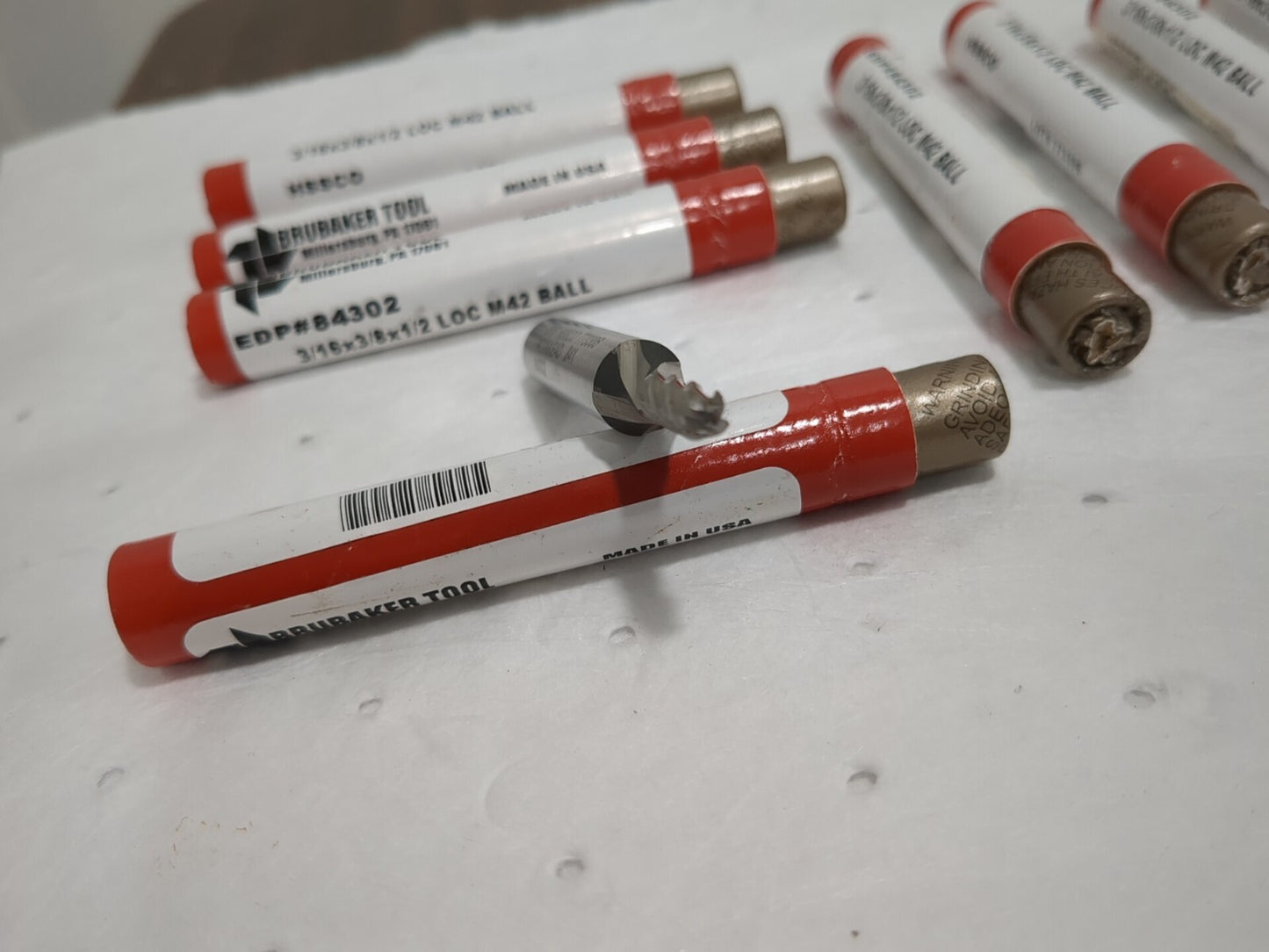 Brubaker Tool 9pc 3/16" x 3/8" x 1/2" x 2-3/8" 4F M42 HSSCo Ball End Mills 84302