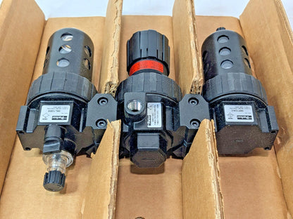 PARKER 3 Piece Combo Filter Regulator Lubricator 1/4" 125 PSI 06B12A13A2BC