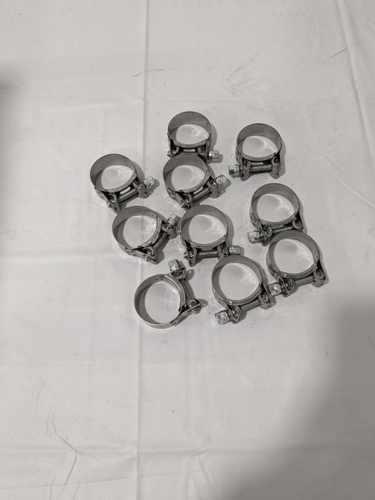 MIKALOR T-Bolt Hose Clamp: 1.58 to 1.69" Hose, 25/32" Wide Qty 10 301911-9
