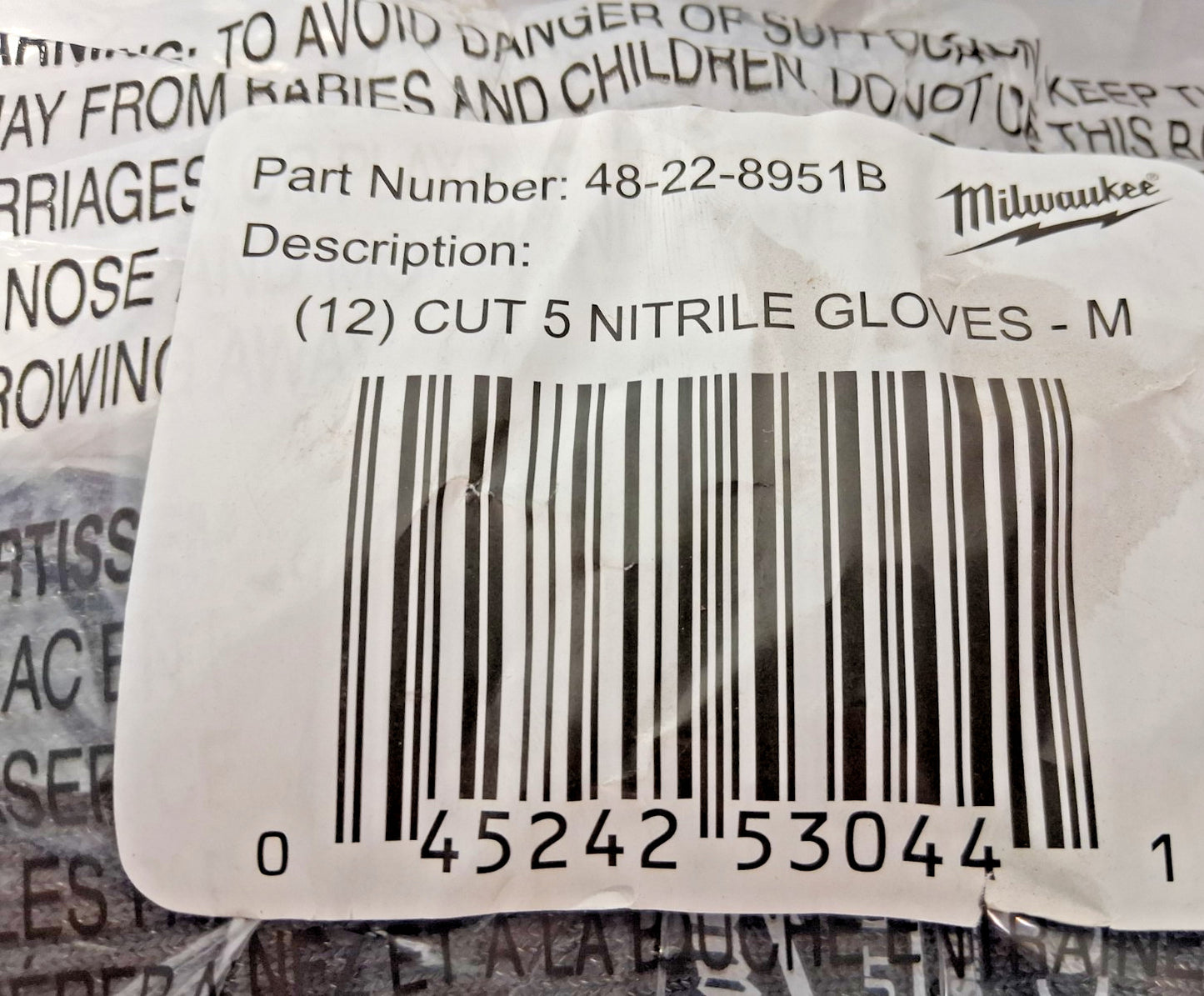 Milwaukee Cut Level 5 Nitrile Dipped Gloves QTY12 pairs 48-22-8951B