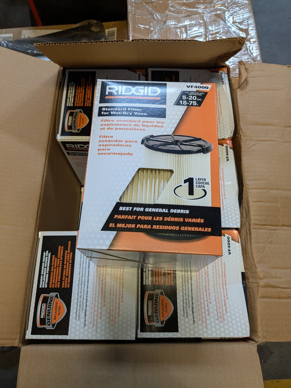 RIDGID 1-Layer Cartridge Filter VF4000 Wet Dry Vacuums Qty 12 72947