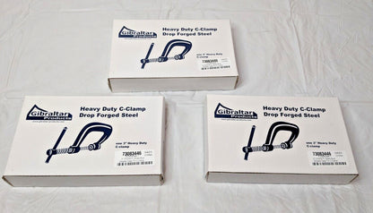 Gibraltar 3" Heavy Duty C-Clamp Blue Forged Steel QTY 3 CCM00395-1