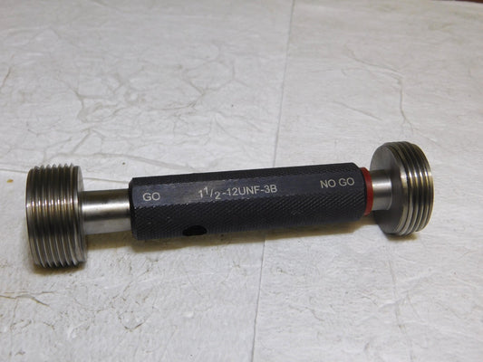 TFT Tools Double End Plug Thread Gage 1-1/2-12 UNF Class 3B GO/NOGO 2614-9612