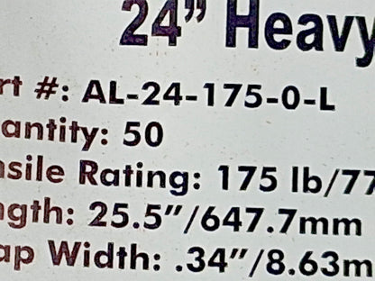 ACT Heavy Duty Cable Tie QTY100 175lb 24" AL-24-175-0-L