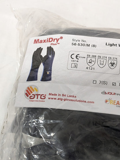 ATG Chemical Resistant Gloves: Micro-Foam Nitrile-Coated 1 Dozen 56-530/M