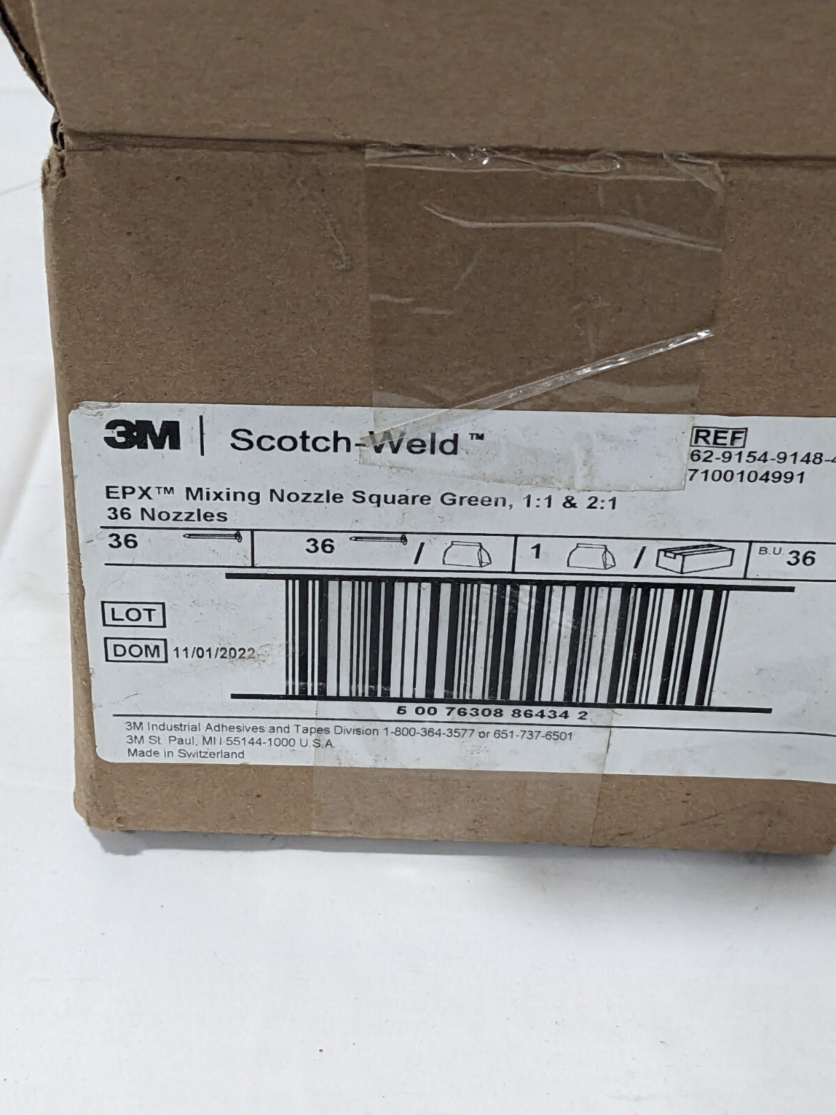 3M SCOTCH-WELD Adhesive Mixing Nozzle: Manual, 48.5 & 50 mL Box of 36 7100104991