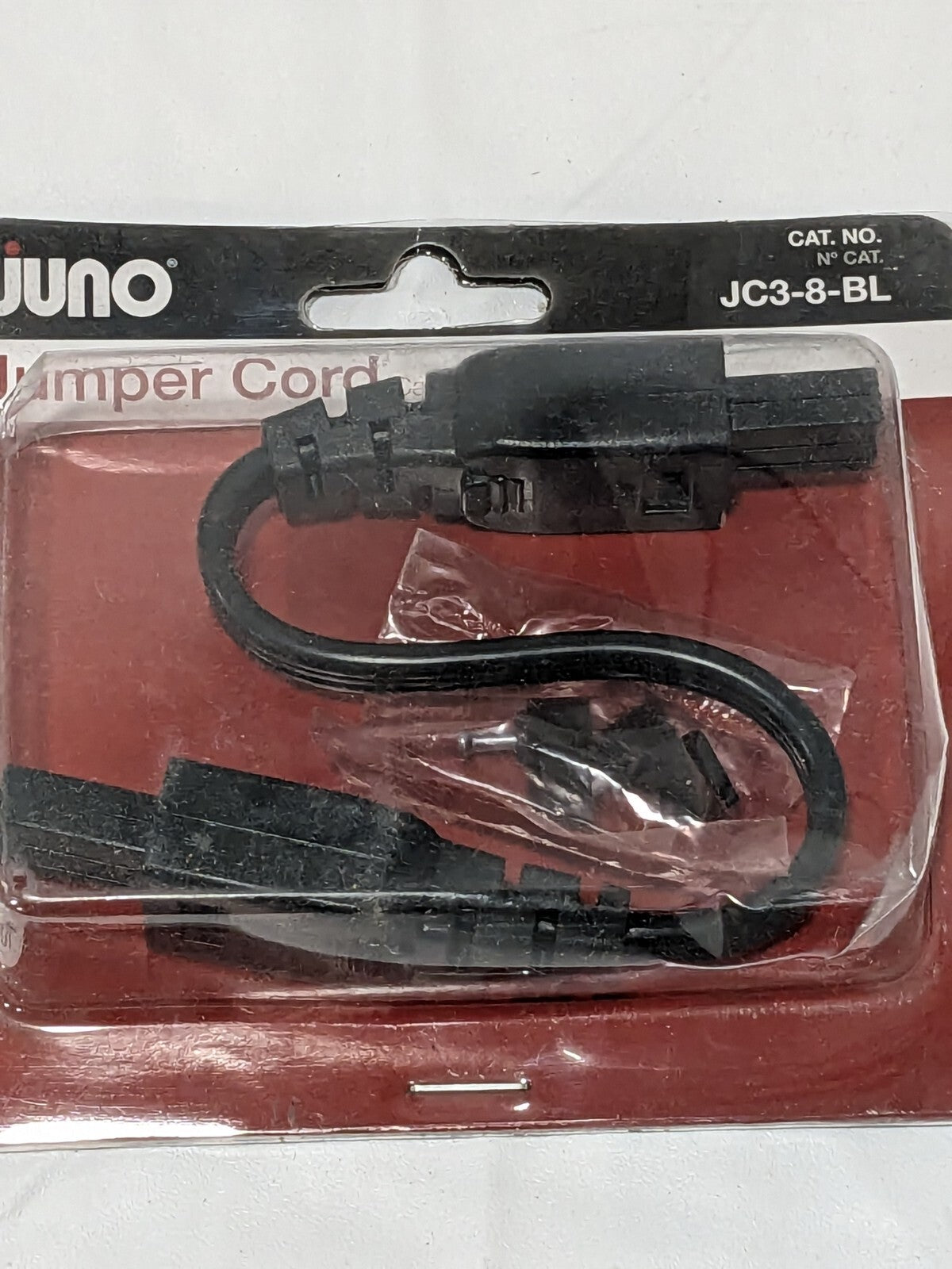 Juno 8" Jumper Cord, 3-Wire, Black Finish JC3-8-BL