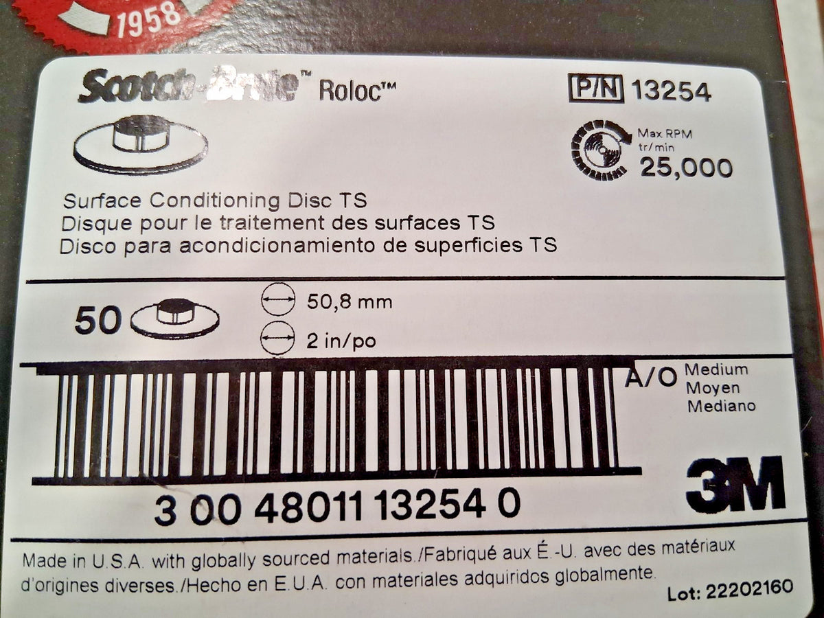 3M Quick-Change Disc Roloc TS 2" Dia Silicon Carbide Qty50 13254