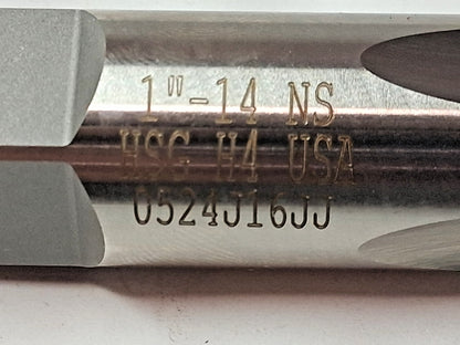 Titan USA Straight Flute Taps HSS 1-14 UNS 4FL Bright TT90661
