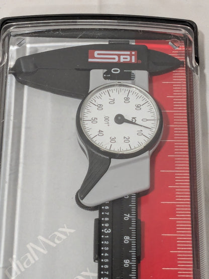 SPI Super Polymid Inch Dial Caliper W/ White Dial 0" - 6" 30-412-1