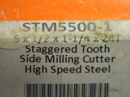 Moon 1/2" x 5" HSS 24 Tooth Side Milling Cutter STM5500-1