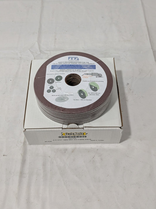 (25) Tru-Maxx Fiber Disc: 4-1/2" Disc Dia, 7/8" Hole, Arbor Hole, 120 G 04010781